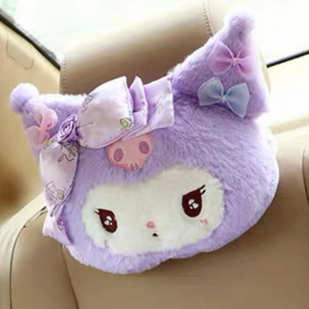 Purple Kuromi Headrest Pillow